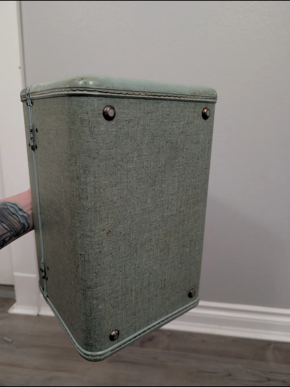 Samsonite Light Green Vintage Train Case Cosmetic Storage